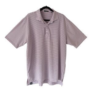 Turtleson Mens Short Sleeve Red White Blue Striped Golf Polo Shirt Extra Large